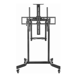 Brateck Deluxe Motorized Large TV Cart with Tilt Equipment Shelf and Camera Mount Fit 55&amp;amp;quot;-100&amp;amp;quot; Up to 120kg- Matte Black