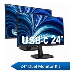 Philips 24&amp;amp;quot; Business Dual Monitor Docking Kit 1x 24&amp;amp;quot; FHD Business Monitors &amp;amp;amp; 1x 24&amp;amp;quot; FHD USB-C Docking Business Monitor