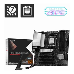 MSI PRO B850M-P WIFI AM5 4x DDR5 256GB 1x HDMI 1x PCI-E x16 slot 3x M.24x USB2.0 3x USB C Wi-Fi 7