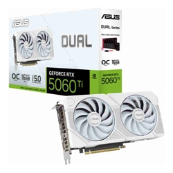Asus nVidia GeForce DUAL-RTX5060TI-O16G-WHITE RTX 5060 Ti 16GB GDDR7 White OC Edition 2602MHz Boost Clock RAM 28Gbps 767AI TOPs Digital Max Resolut
