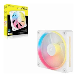 Corsair iCUE LINK LX120R RGB 120mm PWM Reverse Fan Expansion Single Pack White: 66.7CFM 2400RPM 37.7dBA 0.4AStatic Pressure Magnetic Dome