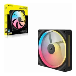 Corsair iCUE LINK LX140-R RGB 140mm PWM Reverse Fan Expansion Single Pack Black: 90.6 CFM 2000 RPM 38.3 dBA 0.45A Static Pressure Magnetic Dome