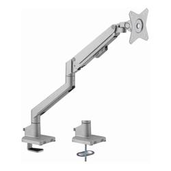 Brateck Single Monitor Thin Gas Spring Monitor Arm Fit Most 17&amp;amp;quot;-32&amp;amp;quot; Monitors Up to 9kg per screen VESA 75x75/100x100 Matte Silver