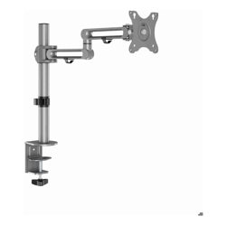 4Cabling Single Monitor Premium Aluminum Articulating Monitor Bracket | Metallic Grey | 8KG Max | 17&amp;amp;quot;-32&amp;amp;quot;