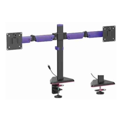 Brateck LDT89-C024L Matte Black Amethyst Articulating RGB Lighting Gaming Dual Monitor Arm Fit Screen Size: 17&amp;amp;quot;-32&amp;amp;quot; (LS)
