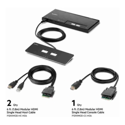 Belkin Cybersecurity and Secure KVM 2-Port Single Head HDMI Modular Secure KVM Switch PP4.0 W/ Remote Black (F1DN102MOD-HH-4) 2 Years Warranty
