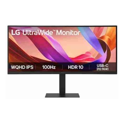 LG 34&amp;amp;quot; UltraWide 21:9 WQHD Curved IPS Monitor with 3440x1440 resolution sRGB 99% HDR10 100Hz 5ms response and tilt/height/swivel stand