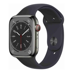 Apple Watch Series 8 (GPS + Cellular) 45mm Stainless Steel Graphite with Midnight Sport Band (Refurbished)