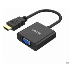 Unitek HDMI to VGA Adapter with 3.5mm for Stereo Audio Black