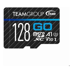 Team Group Go 4K MicroSDXC Memory Card 128GB R/W (Max) 100MB/s 50MB/s V30 UHS-I U3 With SD Adapter