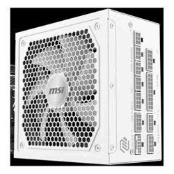MSI MAG A1000GL PCIE5 ATX Power Supply Uni White 1000W 80+ Gold Fully Modular PCIe5 600W 135mm FDB Fan Active PFC 100-240V 10yr wty OCP/UVP
