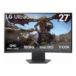 LG UltraGear 27GS60QC-B 27&amp;amp;quot; QHD 180Hz Curved Gaming Monitor 2560x1440 VA 1ms FreeSync HDMI &amp;amp;amp; DisplayPort Tilt Stand 1 Yr Wty (Ex Demo)