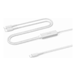 Belkin BoostCharge Pro Braided USB-C to Dual USB-C Cable (1.5M) White (CAC004fq1.5MWH) 140W 480Mbps 350K+ Bends Apple 2 Years Warranty
