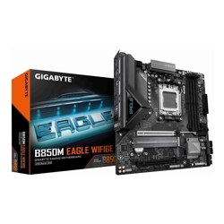 Gigabyte B850M EAGLE WF6E  AMD AM5 4 x DDR5 up to 256 GB  1 x HDMI 1 x PCI Express x16 2 x M.2 4 x SATA 1x USB 3.2
