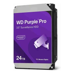 WD Western Digital WD Purple Pro Surveillance Hard Drive 24TB 3.5&amp;amp;quot; HDD 7200RPM 512MB SATA 287MB/s 24x7 2.5mil MTBF 5-Year Limited Warranty