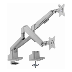 Brateck Dual Monitor Thin Gas Spring Monitor Arm Fit Most 17&amp;amp;quot;-32&amp;amp;quot; Monitors Up to 9kg per screen VESA 75x75/100x100 Matte Silver (LS)
