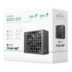 Deepcool PS650G 650W Gamer Storm SFX Full Japanese Electrolytic Capacitors Cybenetics Platinum /PPLP Gold Fluid Dynamic Bearing