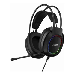 AOC ACG2500BK Wired RGB USB Gaming Stereo Headset 2M Cable Black