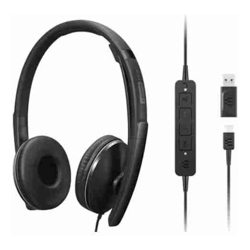 Lenovo Lenovo Wired ANC Headset Gen 2 Lightweight USB-C  to USB-A ctive noise cancelling with EPOS BrainAdapt and ActiveGard Teams certified 2YR WTY