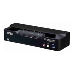 Aten 2-Port USB 3.0 8K DisplayPort KVMP Switch Up to 7680 x 4320 @ 60 Hz 5120 x 2880 @ 60 Hz Supports daisy-chaining and displa (Cables included)