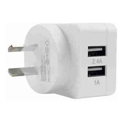 3Sixt xDual USB AC Charger AU 3.4A White