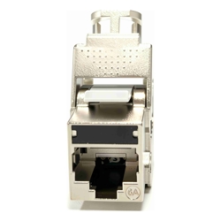 4Cabling Cat 6A FTP Shielded Keystone Jack Black. Tooless 180 degree IDC 110