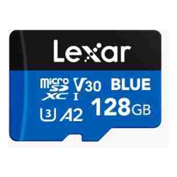 Lexar [HN MODEL] Lexar BLUE microSDXC UHS-I Card  128GB C10  A2 UHS-I(U3) V30 up to 160MB/s read Vibration-proof: 10-2000Hz. Magnetic-proof 15000