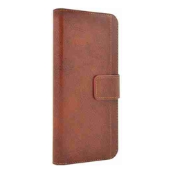 3Sixt Premium Leather Folio Wallet Samsung GS6 Brown