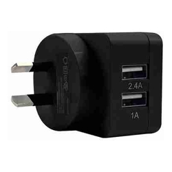 3Sixt Dual USB AC Charger AU 3.4A Black