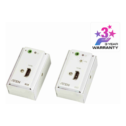 Aten HDMI Over 2 Cat 5 Extender with MK Wall Plate supports up to 1080p @ 40m 8-segment equalization adjustment switch