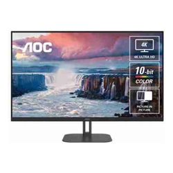 AOC U32V11N 31.5in VA UHD 60Hz HDR10 Home and Office Monitor HDMI DP VESA 100x100mm Flicker Free Low Blue Mode PBP/PIP Normal Stand