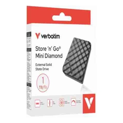 Verbatim 32024 Store'n'Go Mini Diamond SSD USB-C 512GB USB 3.2 Gen 2 1000MB/s Read/Write USB Flash Drive External SSD