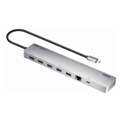 Aten 11-in-1 USB-C Multiport Dock with Power Pass-Through 2x HDMI 2x USB-C (1 for power delivery  1 for data transmission) 3x USB Type-A 1x SD 1