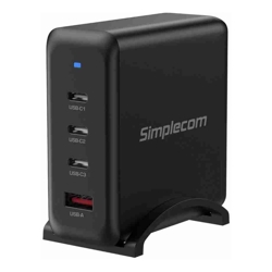 Simplecom CU400 4-Port PD 100W GaN Fast Charger 3xUSB-C + USB-A for Phone Tablet Laptop