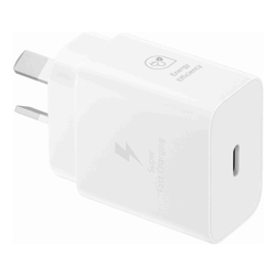 Samsung 25W GaN USB-C Fast Wall Charger White(EP-T2510NWEGAU) 1x USB-C Supports up to 25W Compact  Travel-Ready 1 Year Warranty