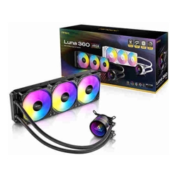Antec Luna 360 ARGB Black 360mm AIO 3x120mm ARGB PWM Fans 800-1800RPM 67.62CFM Intel LGA1700/1851 AMD AM4/AM5 2Y Warranty