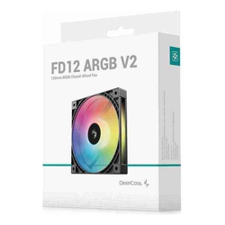 Deepcool FD12 ARGB V2 120mm Integral Blade Silent Ring Case Fans 4-Pin PWM 3-Pin 5V ARGB Hydro Bearing