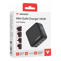 Verbatim 140W Mini GaN Charger with Display