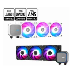MSI MAG CORELIQUID A13 360 Black CPU Cooler 360mm Radiator 3x 120mm Rifle Bearing Fans ARGB GEN2 Compatible with Intel Socket LGA 1700 1851 AMD AM5 AM4 3 Year Warranty