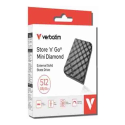 Verbatim 32024 Store'n'Go Mini Diamond SSD USB-C 512GB USB 3.2 Gen 2 1000MB/s Read/Write USB Flash Drive External SSD