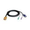 Aten - Aten 2L-5202P KVM Cable SPHD15M PS2M PS2M HD15M 2m | Wholesale IT Computer Hadware