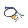 Aten - Aten 2L-5302P KVM SPHD15M 2x 3.5mm Audio M PS2M X 2 HD15M 2x 3.5mm 2m KVM Cable | Wholesale IT Computer Hadware
