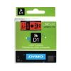 POS Consumables - Dymo SD45017 45017 D1 Label Cassette12mm x 7m Black/Red | Wholesale IT Computer Hadware