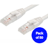 4Cabling Cat6 Network Cables - 4Cabling 2m Cat6 RJ45-RJ45 Pack of 50 Ethernet Network Cable. White | Wholesale IT Computer Hadware