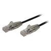 StarTech Cat6 Network Cables - StarTech 0.5 m Cat6 Cable Slim Cat6 Patch Cord Black Snagless RJ45 Connectors Gigabit | Wholesale IT Computer Hadware