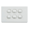 Cable Management & Installation - 4Cabling 4C | Elegant Wall Switch 6 Gang 250V 16A Horizontal | Wholesale IT Computer Hadware