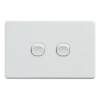 Cable Management & Installation - 4Cabling 4C | Classic 2 Gang Switch 250V 16AX Horizontal | Wholesale IT Computer Hadware