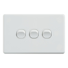 Cable Management & Installation - 4Cabling 4C | Classic 3 Gang Switch 250V 16AX Horizontal | Wholesale IT Computer Hadware