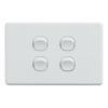 Cable Management & Installation - 4Cabling 4C | Classic 4 Gang Switch 250V 16AX Horizontal | Wholesale IT Computer Hadware