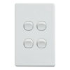 Cable Management & Installation - 4Cabling 4C | Classic 4 Gang Switch 250V 16AX Vertical | Wholesale IT Computer Hadware